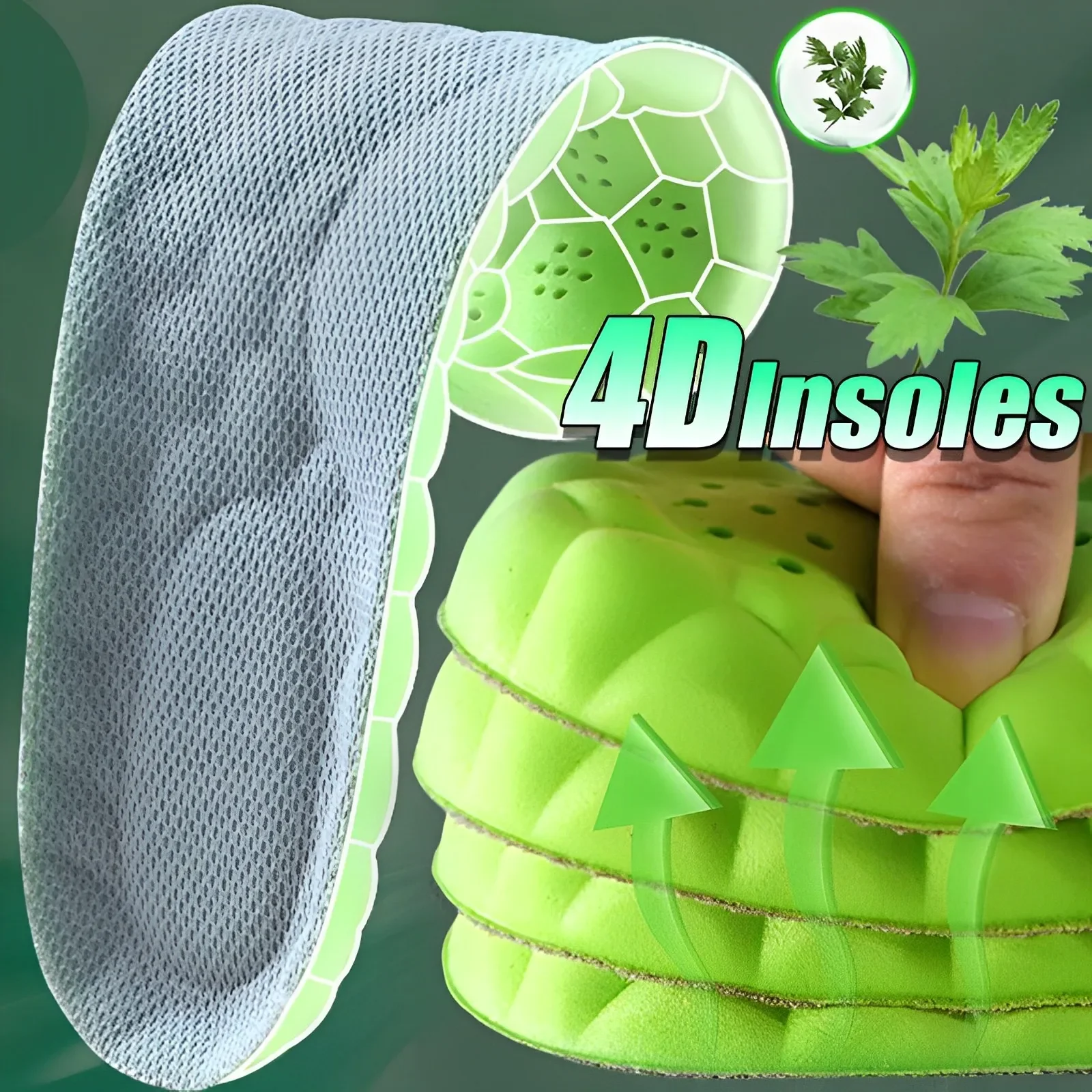 4D High-elasticity Latex Shock Insoles Women Memory Foam Massage Sports Arch Support Shoe Pads Unisex Orthopedic Inserts_voghion.com