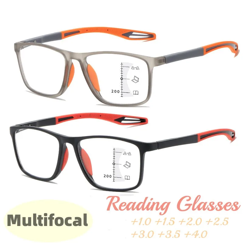 

Multifocal Progressive Reading Glasses TR90 Frame Men Women Anti-blue Light Sports Eyeglasses Ultralight Bifocal Presbyopia