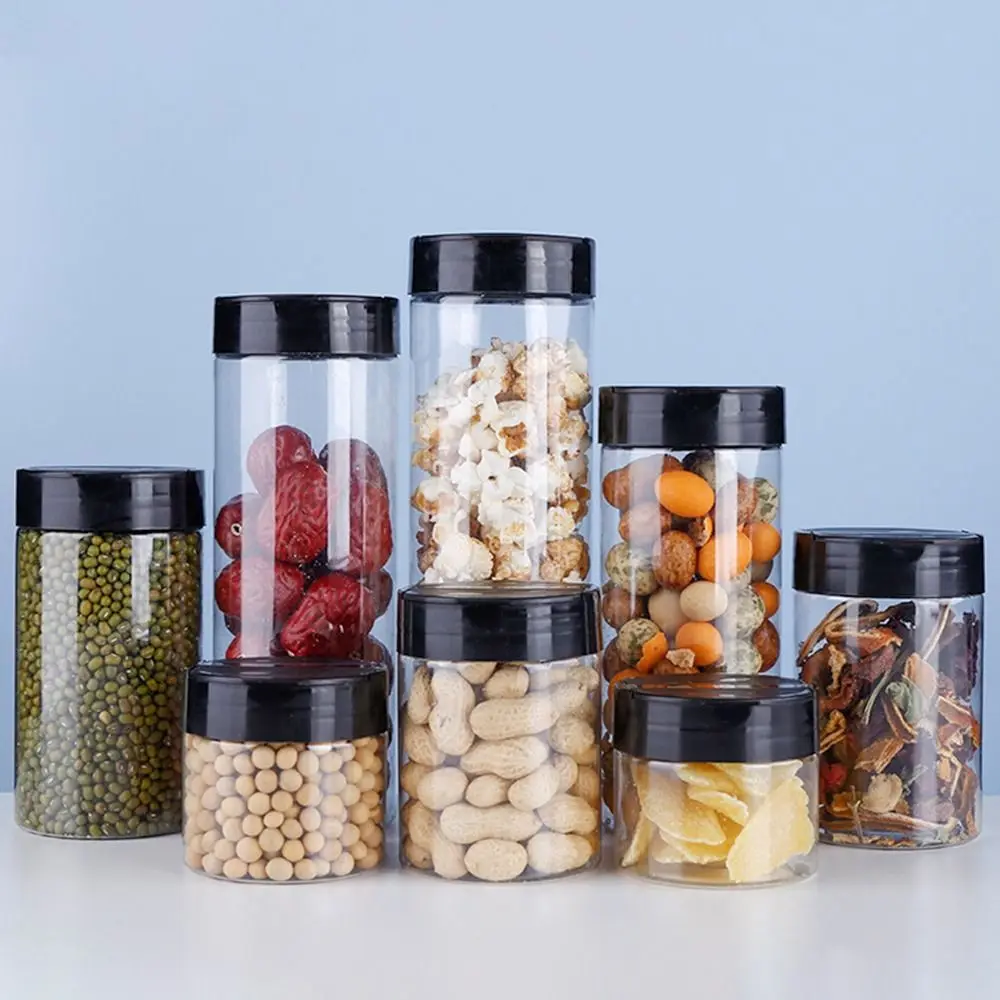 130ml-600ml Seasoning Bottle Spice Jars with Butterfly Lids Labels Plastic Clear Herbs Powders Salt Pepper BBQ Condiment Box 2