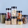 130ml-600ml Seasoning Bottle Spice Jars with Butterfly Lids Labels Plastic Clear Herbs Powders Salt Pepper BBQ Condiment Box 2
