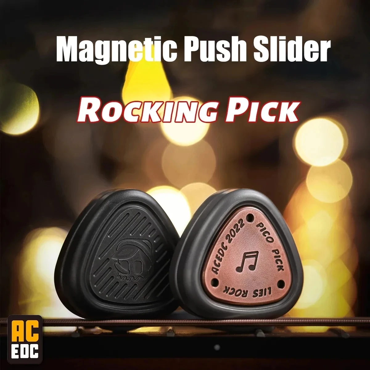 

ACEdc Original Guitar Pick Triangular Magnetic Fidget Push Slider EDC Adults Metal Sliders Pocket Antistress Anxiety Office Toys
