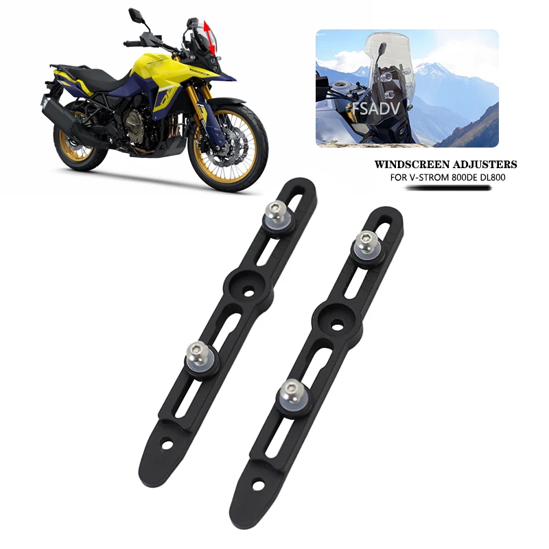 Kit Staffe Regolabili In Alluminio Per Parabrezza V-Strom 800DE DL800 2022-2024 – Riduce Rumore