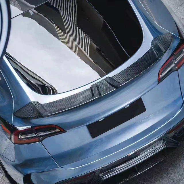 For 2020-2023 Tesla Model Y V Style Sport Carbon Fiber Trunk Lid Spoiler  Wing
