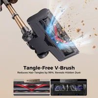 Aspirateur sans fil Proscenic P11 Ultra, aspiration de 40 kPa, autonomie de 40 minutes, brosse anti-emmêlement, tuyau réglable et corps léger de 1,6 kg, filtration à 4 couches, phares LED verts, nettoyage polyvalent multi-surfaces, chargement rapide et design peu encombrant 4