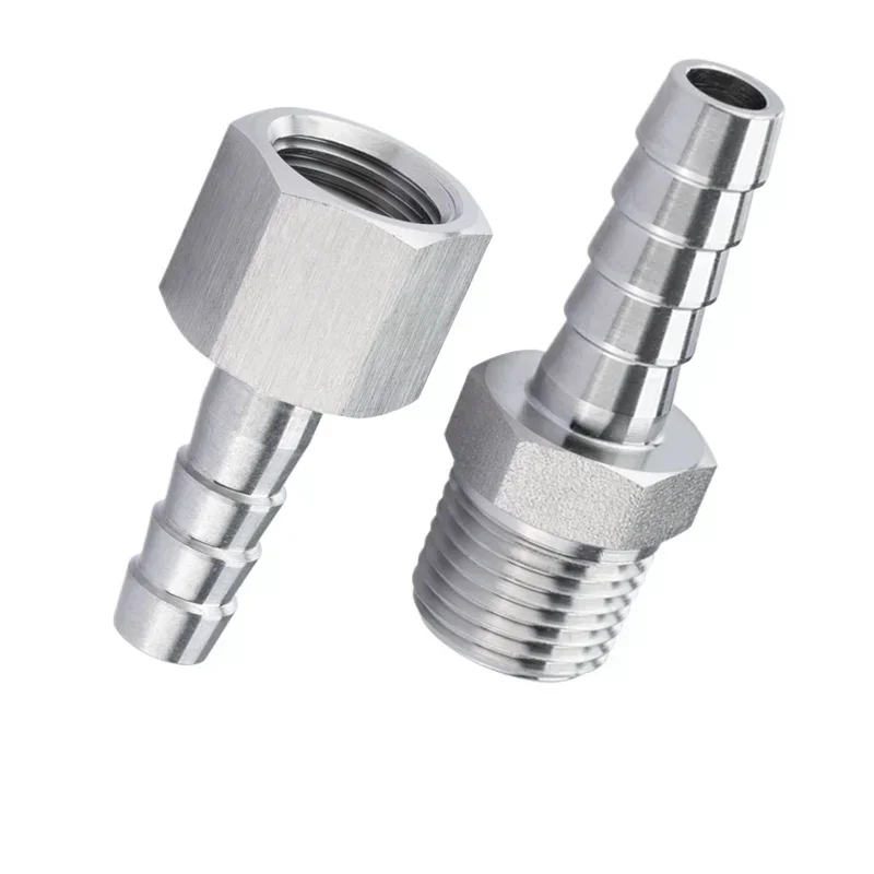 1/8" 1/4" 3/8" 1/2" 3/4" BSP NPT Male Female To 4 5 6 8 10 12 14 16 19 25 mm Hose Barb 304 Stainless Steel Pipe Fitting Connetor