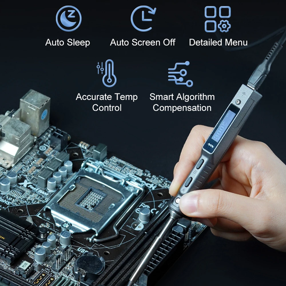 TS101 Смарт Электрический паяльник обновление мини USB Тип C паяльник ...