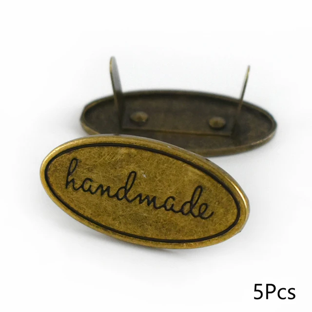 10 Etichette Metalliche Fatte A Mano Per Abbigliamento - Zinca Leggera 3.6x1 Cm Per Jeans, Borse E Progetti DIY - Foto 6