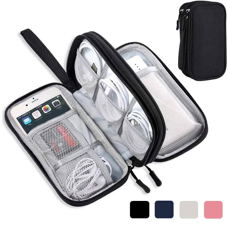 Storage Bag Portable Cable Winder Organizer For Power Bank Digital Cable Earphone