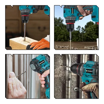 NEWBENY 10mm Brushless Electric Impact Drill Cordless Multifunction Screwdriver Woodworking Power Tools For Makita 18V Battery 2