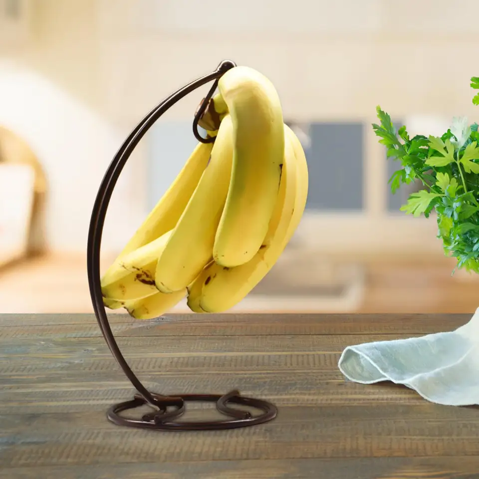 Haikole Supporto Per Banane Sotto Pensile - Gancio In Metallico Nero Con Viti, Porta Banane O Oggetti Leggeri, Risparmia Spazio In Cucina