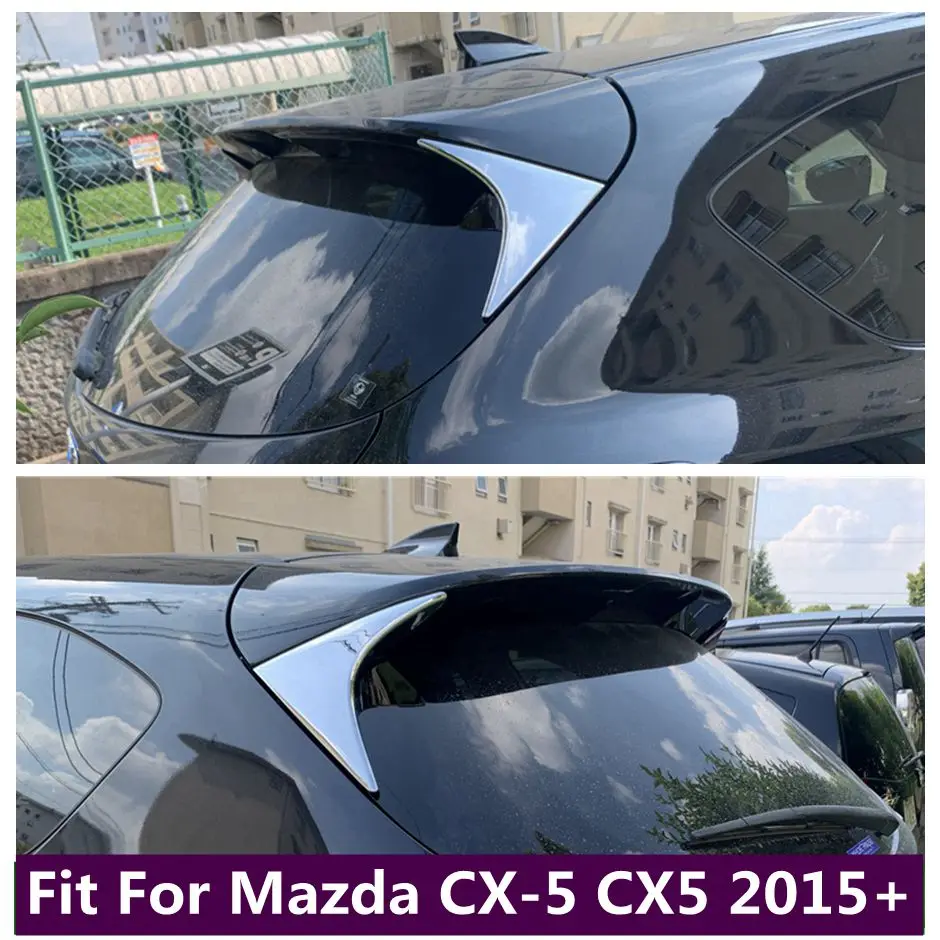 

Chrome Rear Tail Wing Side Spoiler Triangle Decorative Panel Cover Trim Fit For Mazda CX-5 CX5 2015 2016 Exterior Accessories