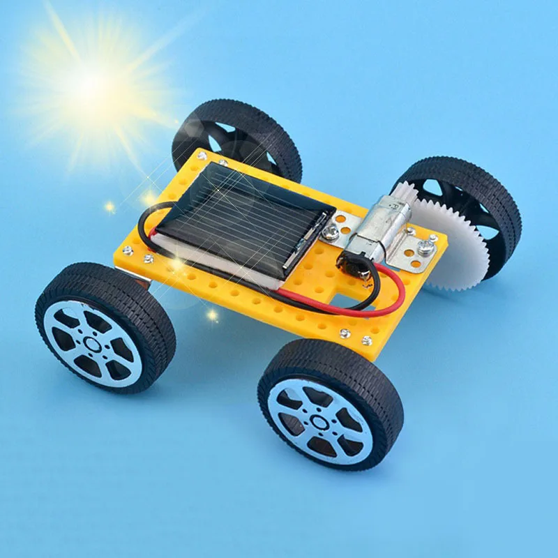 Solar Car Toy Solar Car Toy For Kids Mini DIY Assembled Energy Powered Car Kit STEM Educational Toys For Children Creativity Birthday Gift