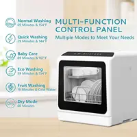 Mini Portable Dishwasher Countertop Compact Dishwashers, Tabletop Small Dishwasher with 5L Built-in Water Tank with 6 Modes 2