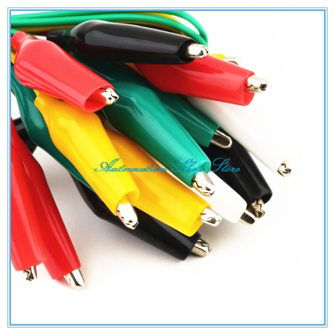 10pcs Alligator Clips Electrical DIY Test Leads Alligator Double-ended Crocodile Clips Roach Clip Test Jumper Wire 5Color