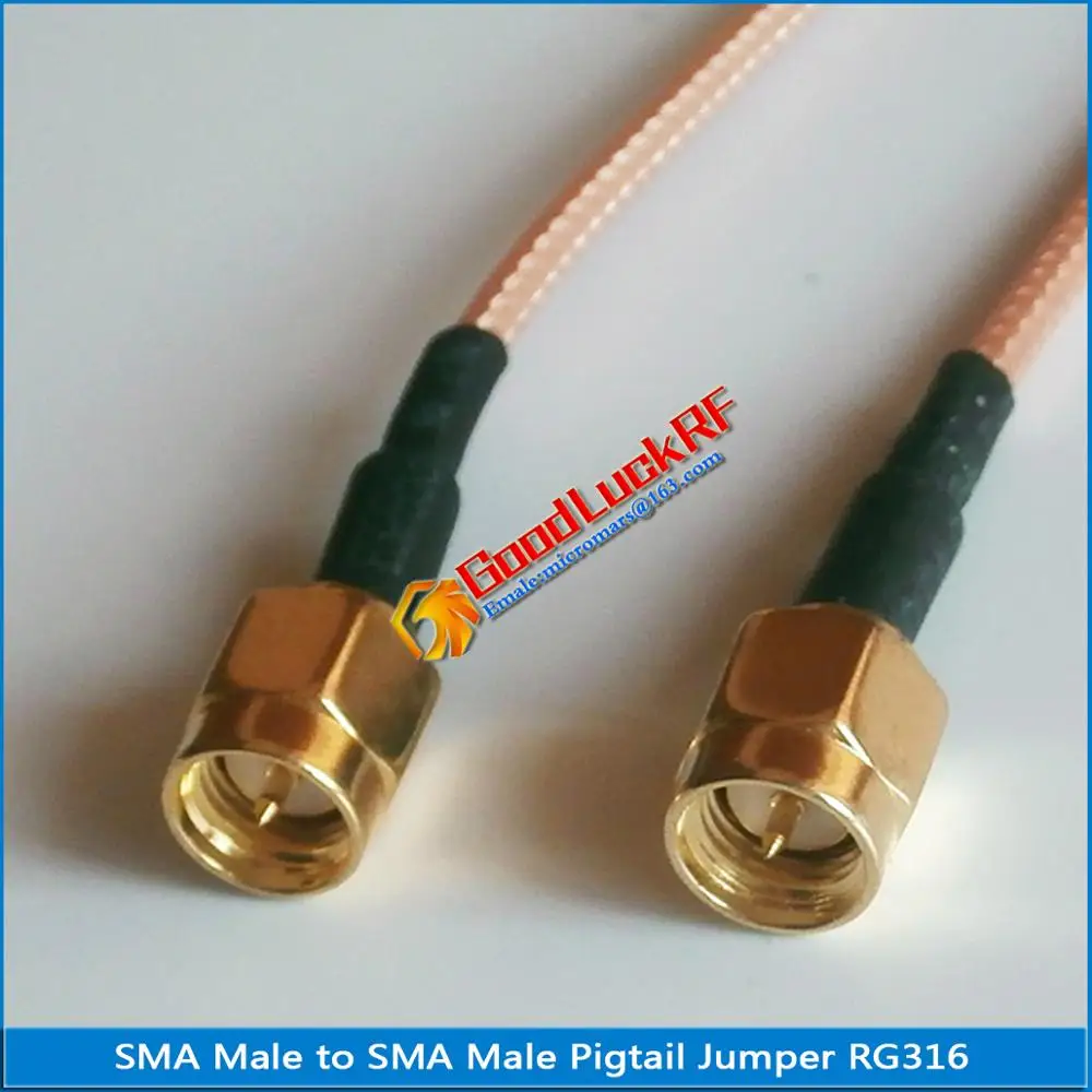 

1X Pcs High-Quality SMA Male To SMA Male Plug 2 Dual SMA Male RF Connector Pigtail Jumper RG316 Cable 50 Ohm Low Loss