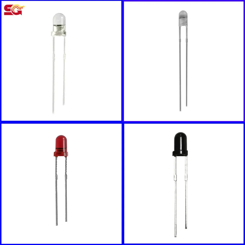 20 Pcs, 3mm Round Lens Photodiode, Photosensor, Photosensitive