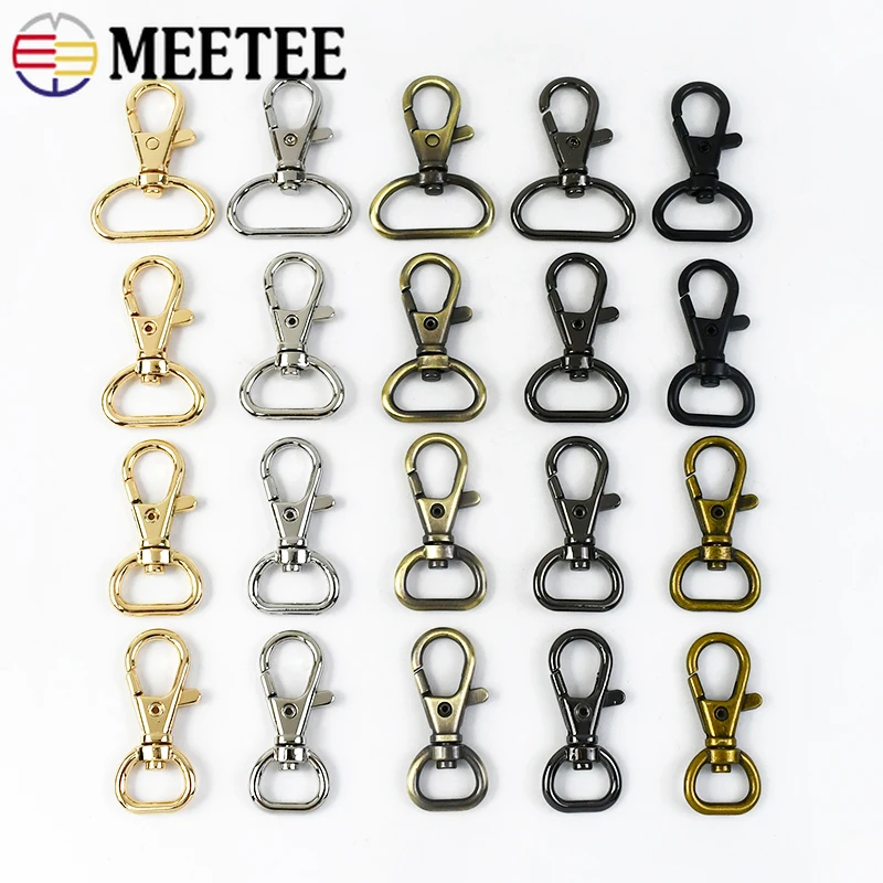 Meetee 랍스터 금속 버클 회전 트리거 클립, 스냅 후크 스트랩 가방 걸쇠 벨트 키체인 카라비너, DIY 하드웨어, 13-25mm, 10 개, 20 개