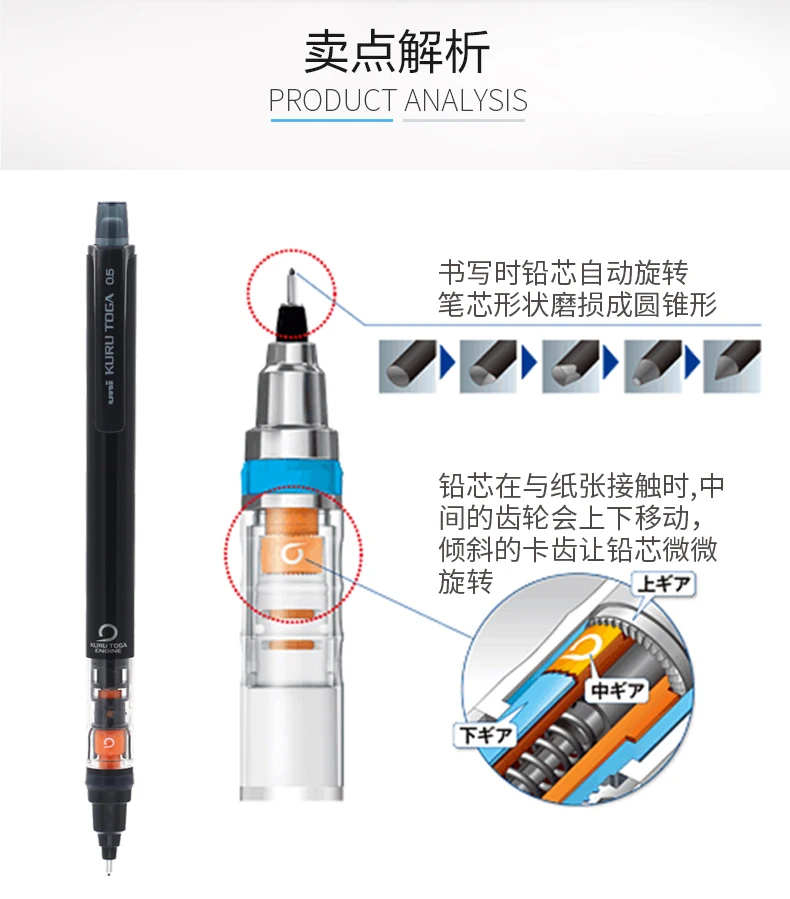 Automatic Mechanical Pencil - 05mm Anti-Slip Grip with Scalable Tip