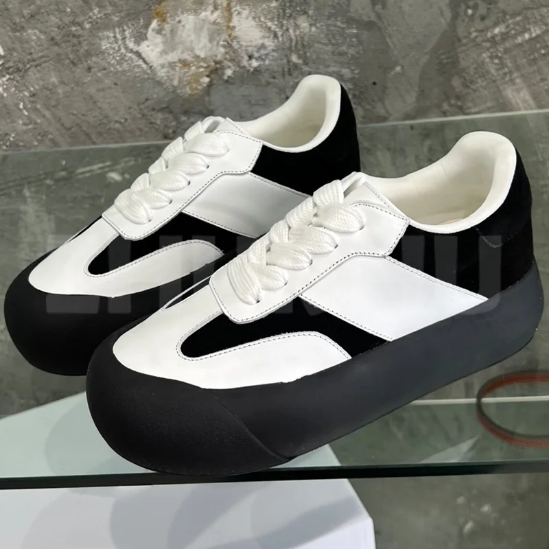 

Women Flat Shoes Spring Autumn 2023 New Personality Mixed Colors Round Toe Thick Bottom Casual Shoes Comfort Versatile Loafers