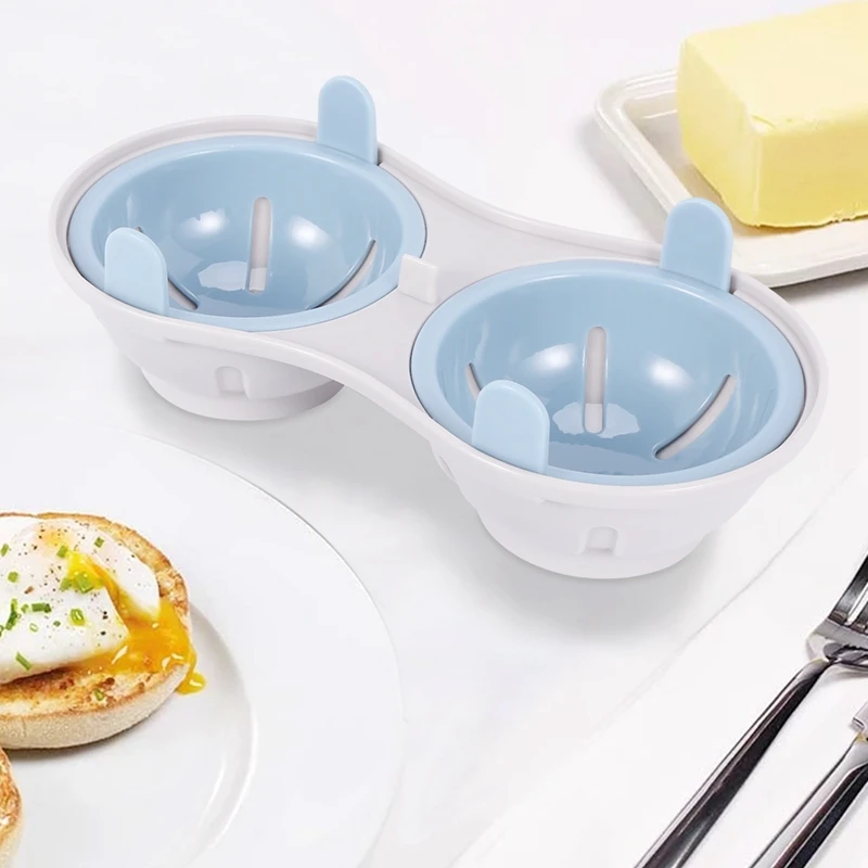 Microwave Egg Poacher Cookware Double Cup Dual Cave High Capacity Design Egg Cooker Ultimate Collection Poaching Cups Microw