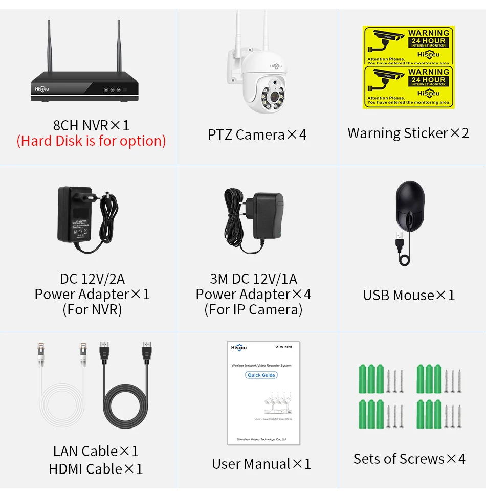 Sc1c80d568eb24e3081d002b376eb8562B Hiseeu 5MP WiFi CCTV Camera Security System Kit 10CH NVR Recorder Set P2P Outdoor Wireless IP Cameras Video Surveillance System