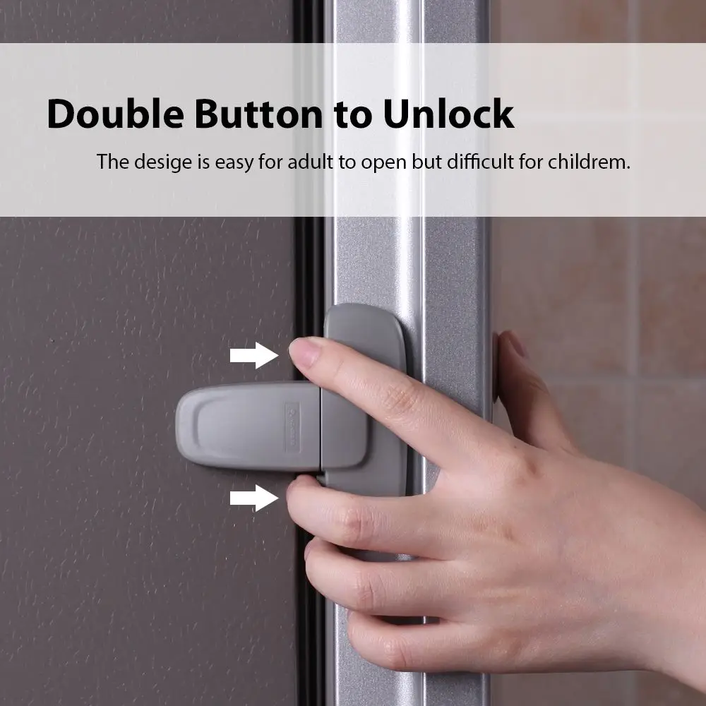 Cabinet Lock Child Lock Door Lock Refrigerator Lock Door Window Lock Safety Lock Refrigerator Door Lock 1Pcs Home Refrigerator Fridge Freezer Door Lock Catch Toddler Kids Child Cabinet Locks Baby Safety