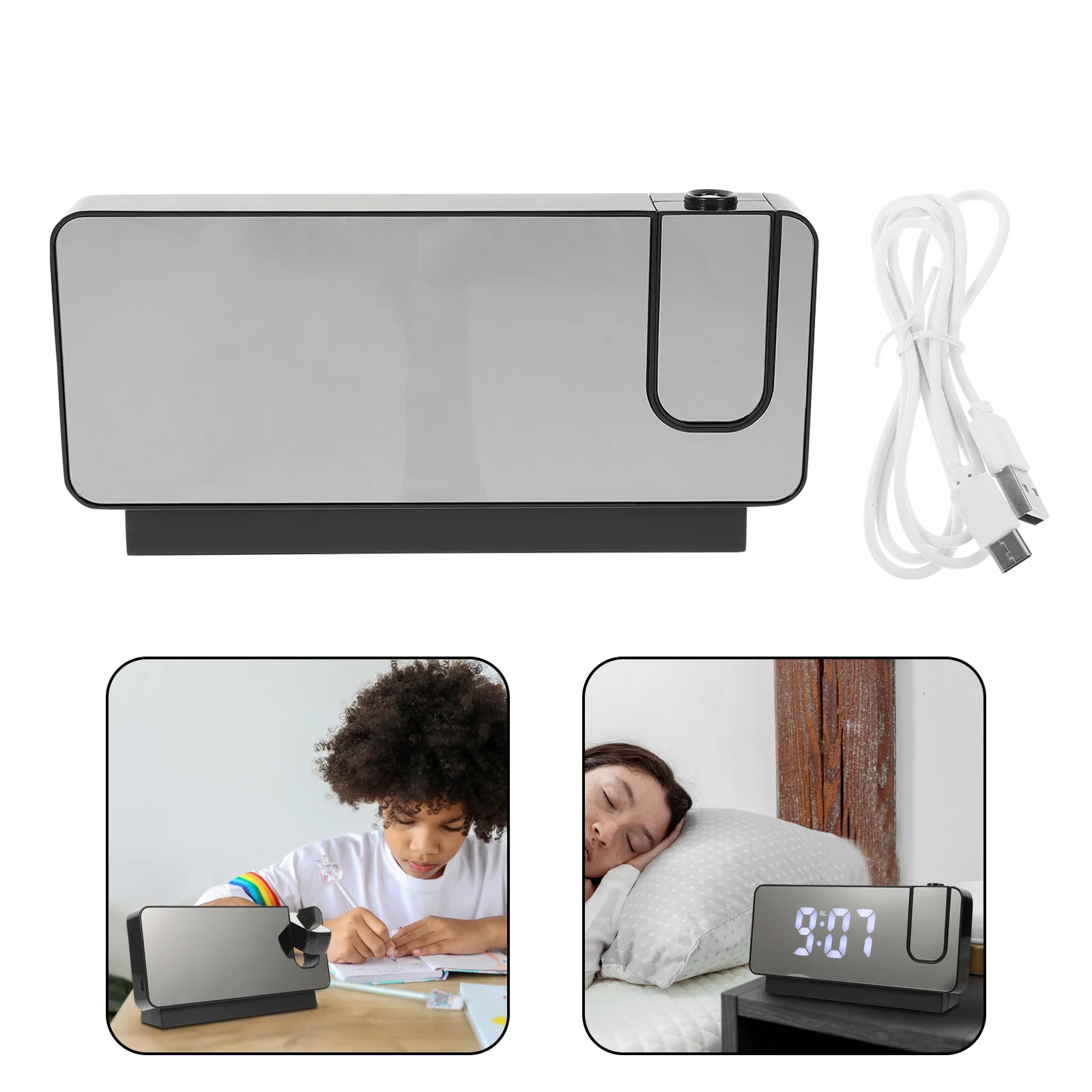 

1 Set Desktop Projection Digital Clock Electronic Desktop Alarm Clock for Home