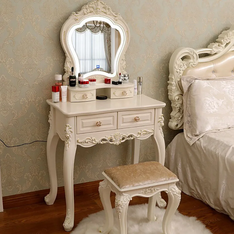 Sgabello A Buon Mercato Vanity Dresser Clear European Living Room Corner Vanity Dresser Specchio Per Il Trucco Tavolo Da Trucco Salon Furniture