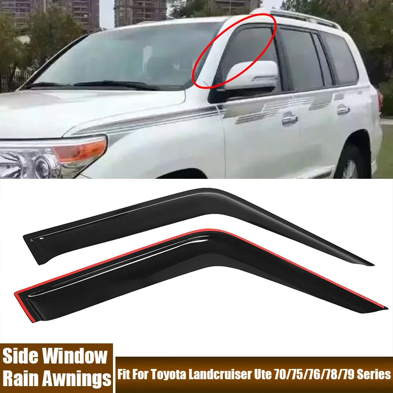 Accessori Per Auto 2 Pezzi/Set Visiere Per Finestrini Laterali Tende Da Sole A Pioggia Rifugi Adatti Per Toyota Landcruiser Ute 70/75/76/78/79 Serie-2