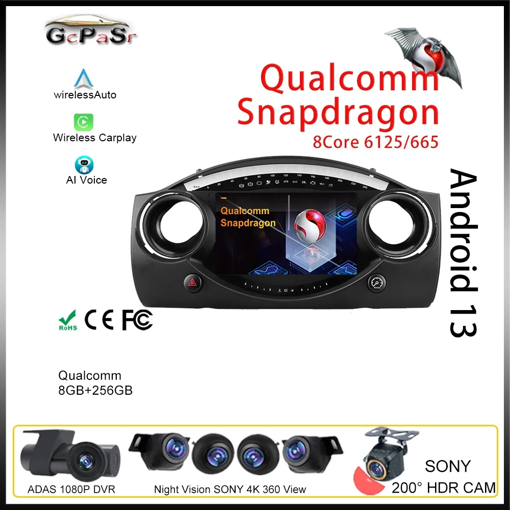 Android 15 Autoradio Für BMW Mini R50 2000-2006 - 8 Core 4G+WiFi Mit CarPlay