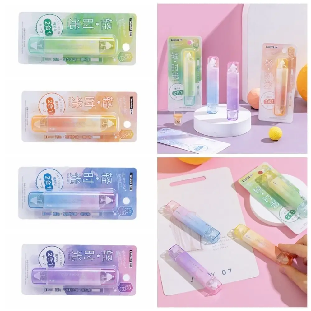 1pc 2 In 1 Double Head Correction Tape and Point Glue Stationery Adhesive Tape Kawaii Stationery Kids Gifts Office Supplies