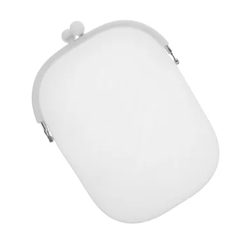 Portamonete in silicone Portafoglio da donna Portachiavi Borsa piccola Borsa da donna di colore nero Dimensioni compatte Fibbia liscia Conservazione in gel di silice 1