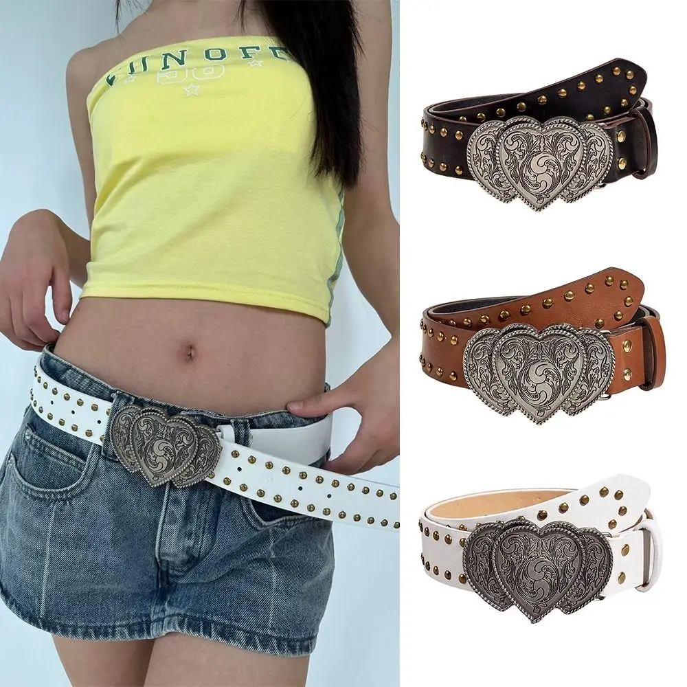 Gothic Punk Rivet PU Leather Belt for Men and Women