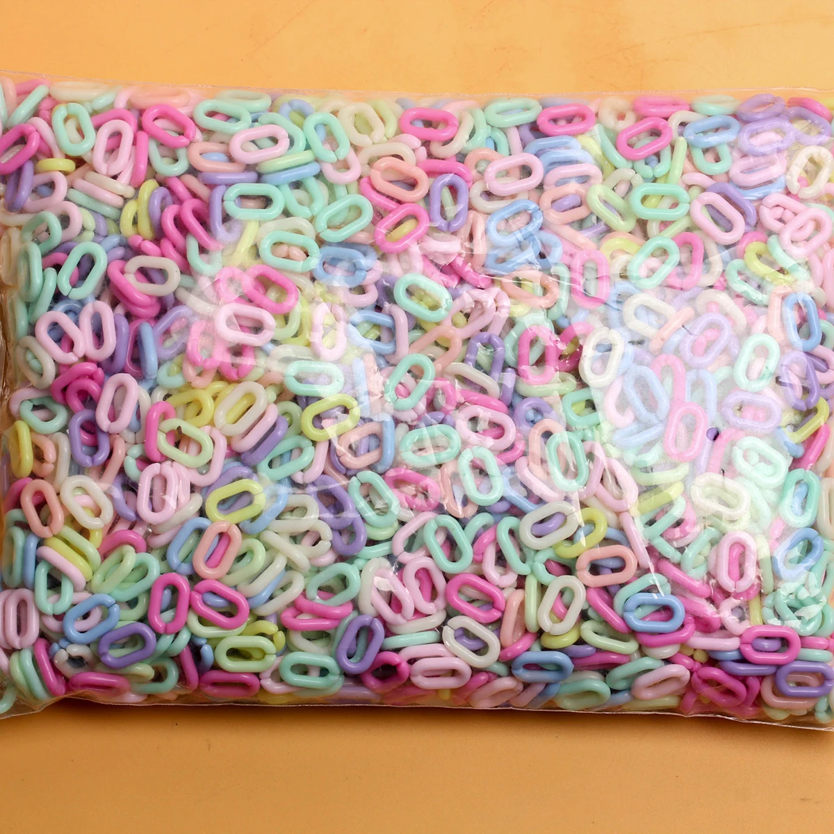 500g/bag 14mm*9mm Multicolor About 2200PCS Twisted DIY Chains Beads Jewelry Findings Accessories Acrylic Assembled Parts
