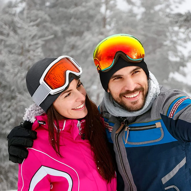 Camo Polar Fleece Caps Men Winter Warm Outdoor Sports Skiing Cycling Cap Unisex Beanie Cap Windproof Motorcycle Bike Hat Caps 3