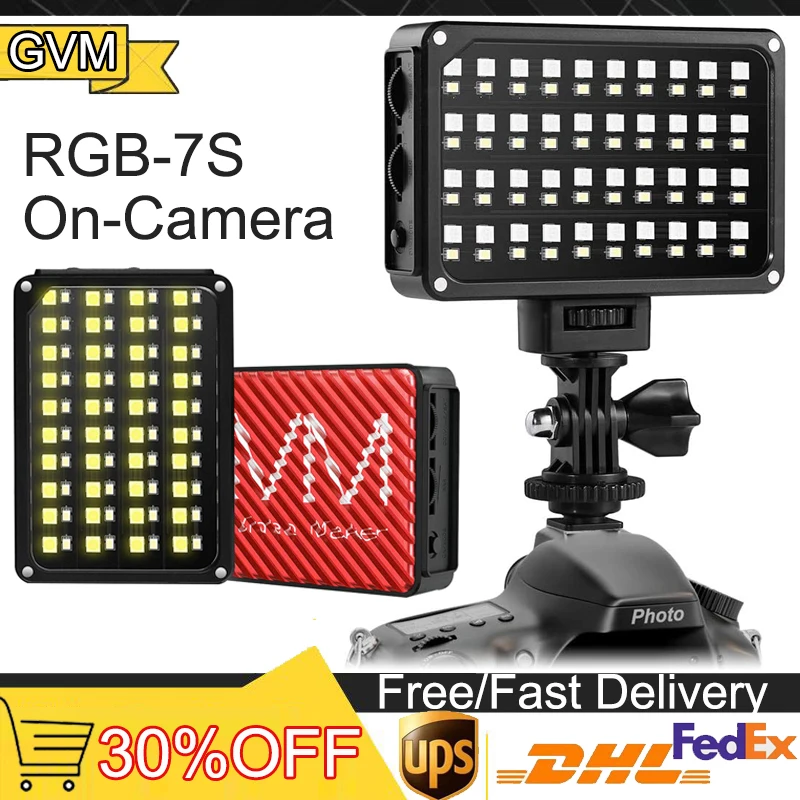 

GVM RGB 7S светодиодная лампа для камеры с регулируемой яркостью ультра светильник на панели цифровая камера/SLR камера/видеокамера заполнясветильник