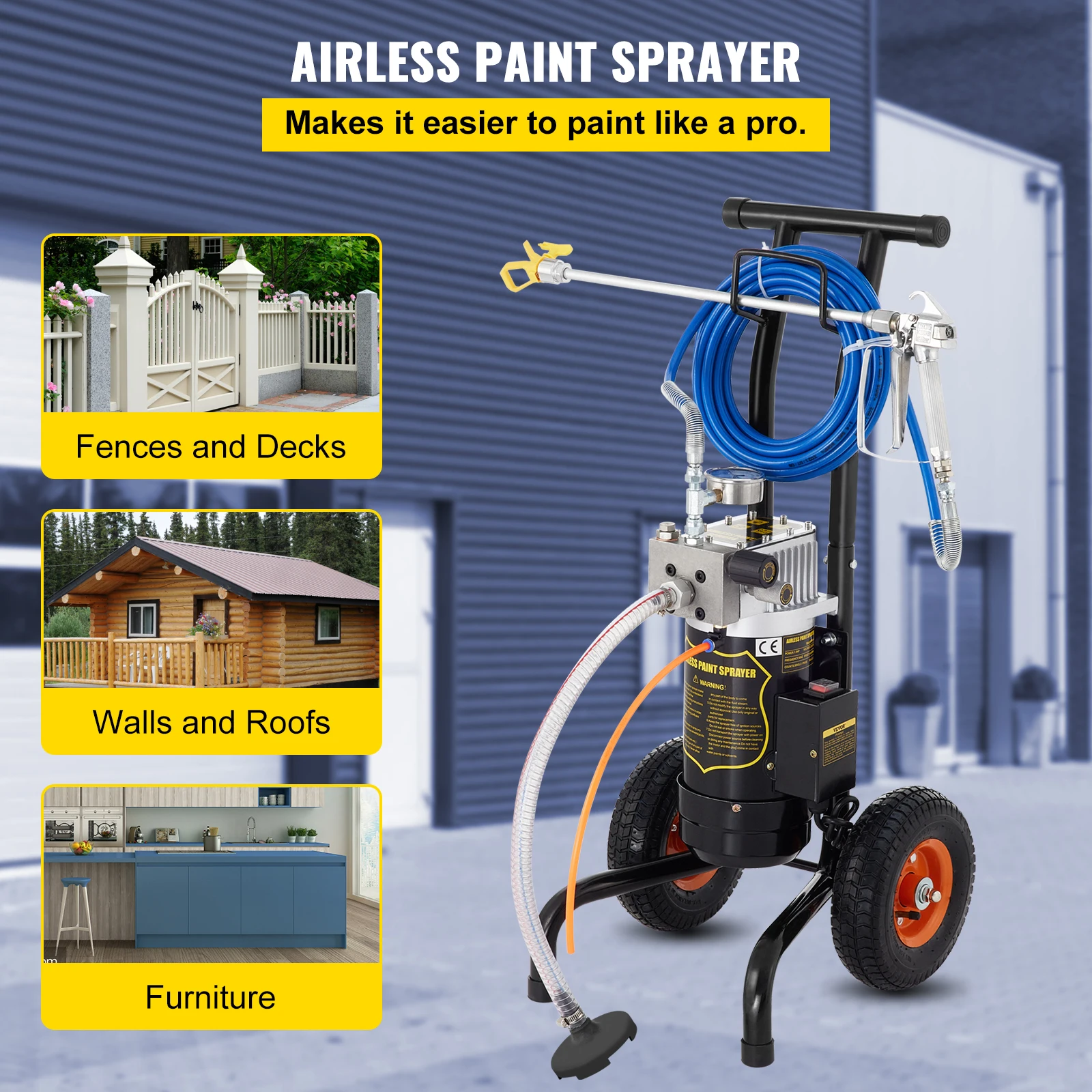 550W Household Paint Sprayer 900ml Portable Electric Sprayer Gun High  Pressure Spray Gun for Painting Ceiling Walls Fence Door - AliExpress