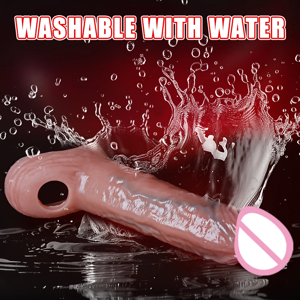 Penis Ring Sleeve Cock Lock Semen Enlarger For Man Sex Toy Soft Reusable Condoms