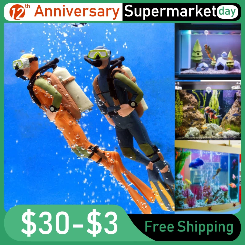 Miniature Diver Figure Diving Model Action Figure Miniature Sea Animal Model Ornaments Aquarium Decor Fish Tank Figurine Decor fish tank ornaments,fish tank decorations,aquarium ornaments