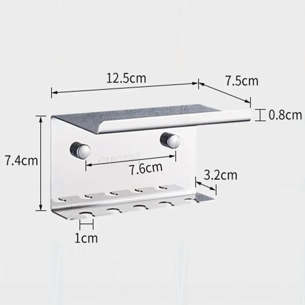 Stainless Steel Toothbrush Holder Wall Mounted Rack ganizer Bathroom Accessories Toothpaste Cup Stand Multifunctional Space