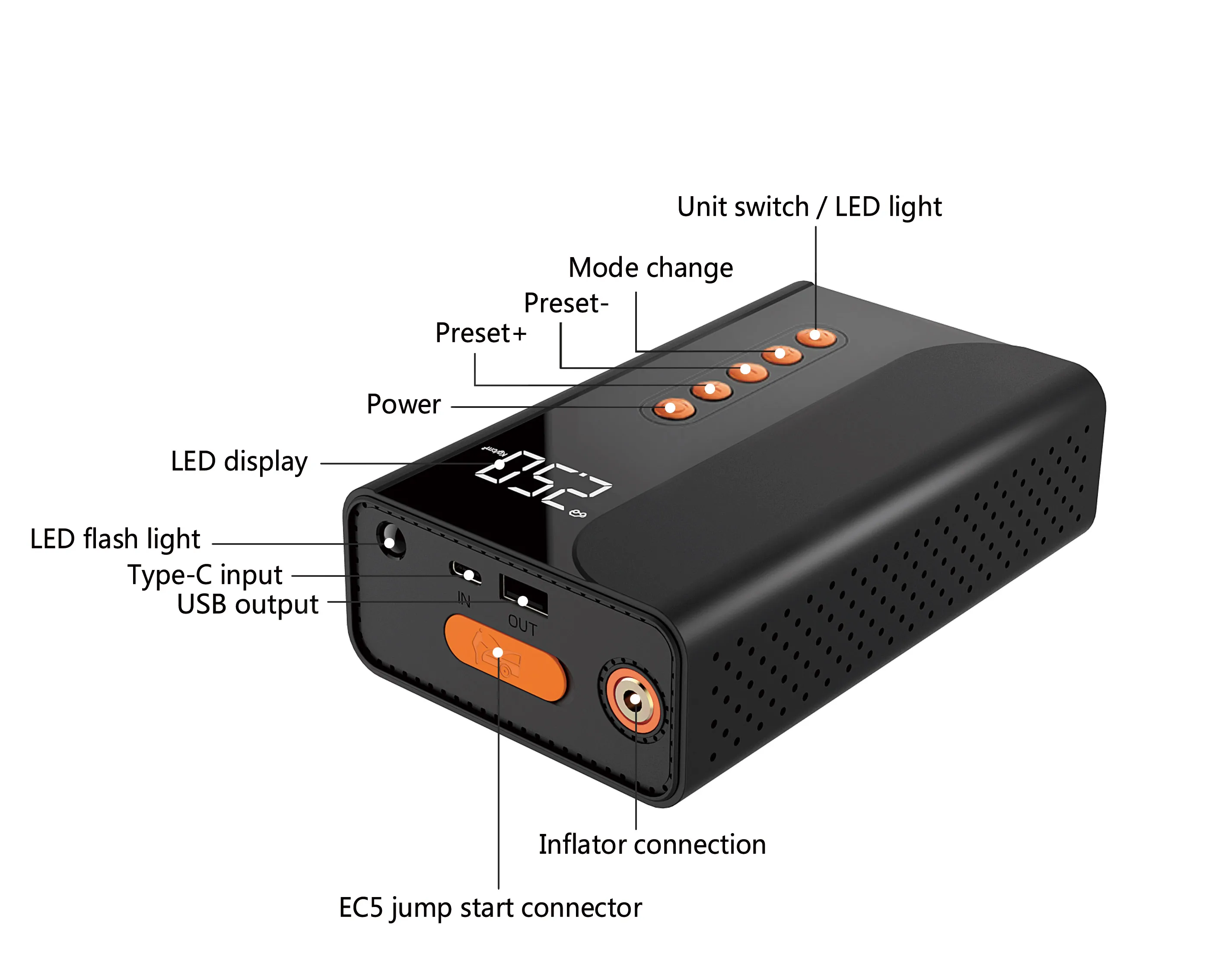 Battery Charger Mini Powerbank multi-function 12v Power Bank Portable Car  Jump Starter With Air Compressor Inflator Pump