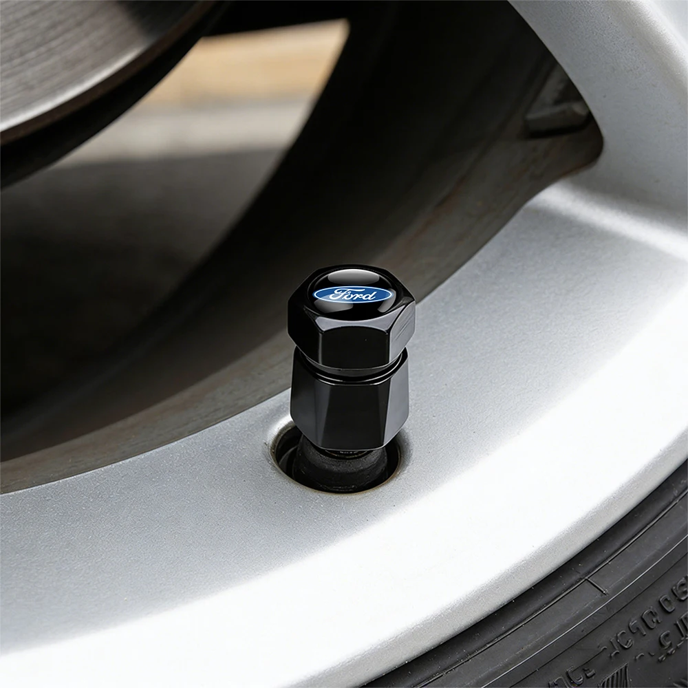4PCS 자동차 알루미늄 금속 휠 타이어 밸브 먼지 캡 커버 포드 쿠가 트랜짓 에코스포츠 포커스 레인저 머스탱 퓨전용 자동차 스타일링