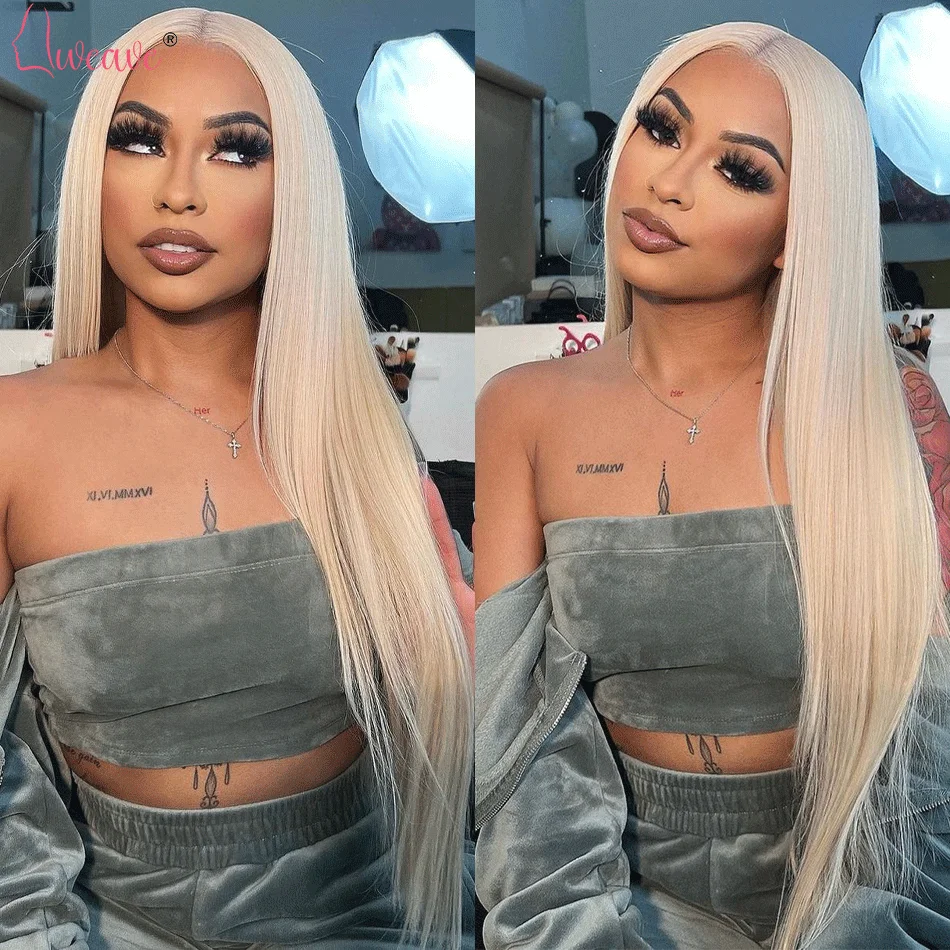 

613 Blonde Straight Hair 13x4 Lace Frontal Wig 100% Remy Human Hair 180 Density Brazilian High Quality Wig Transparent Lace Wig
