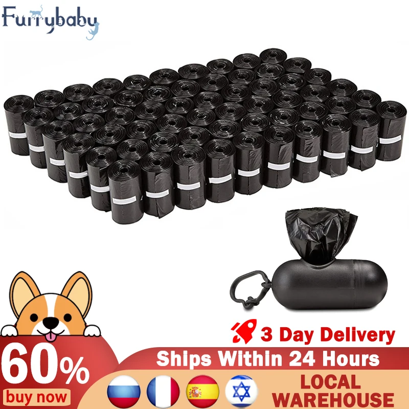Dog poop bags large cat waste bags doggie outdoor home clean refill garbage bag pet supplies 15 bags/roll