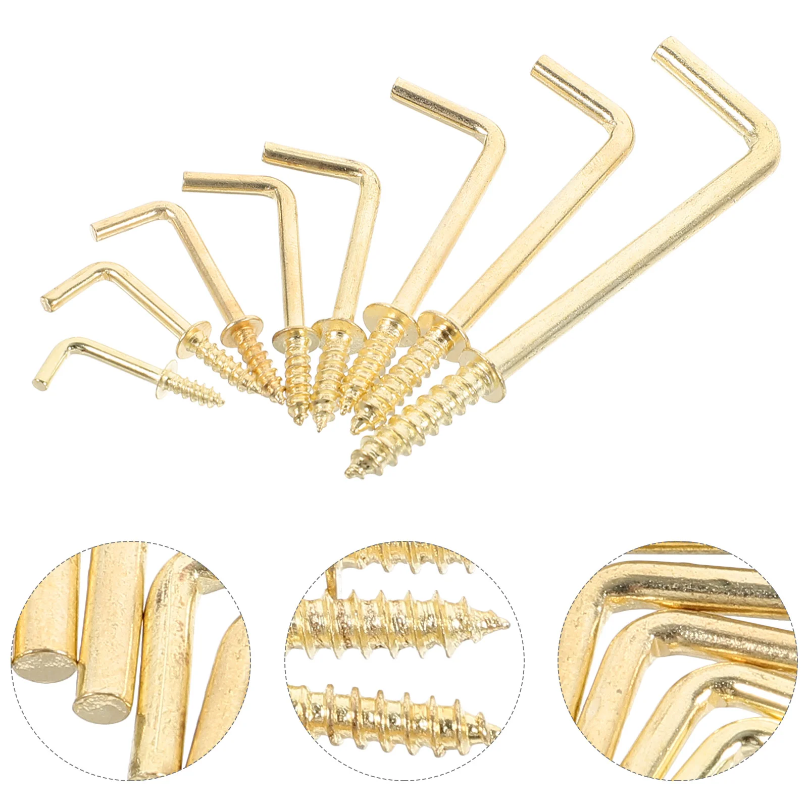 

1 Set of Tiny L Hooks Right Angle Screws Self Tapping Screw Hooks Metal Screws for Hanging Picture