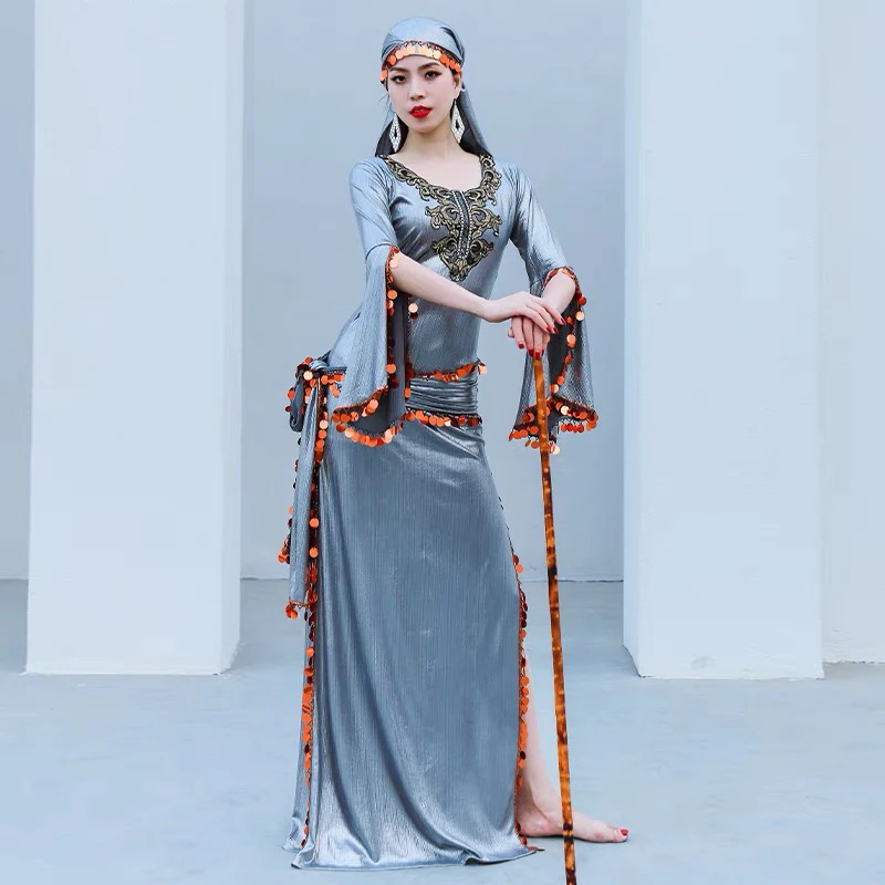 여성용 의상 가운 Baladi Saidi 밸리 댄스 공연 밸리 댄스 경연 대회 드레스 소녀 동양 의류 댄스 복장