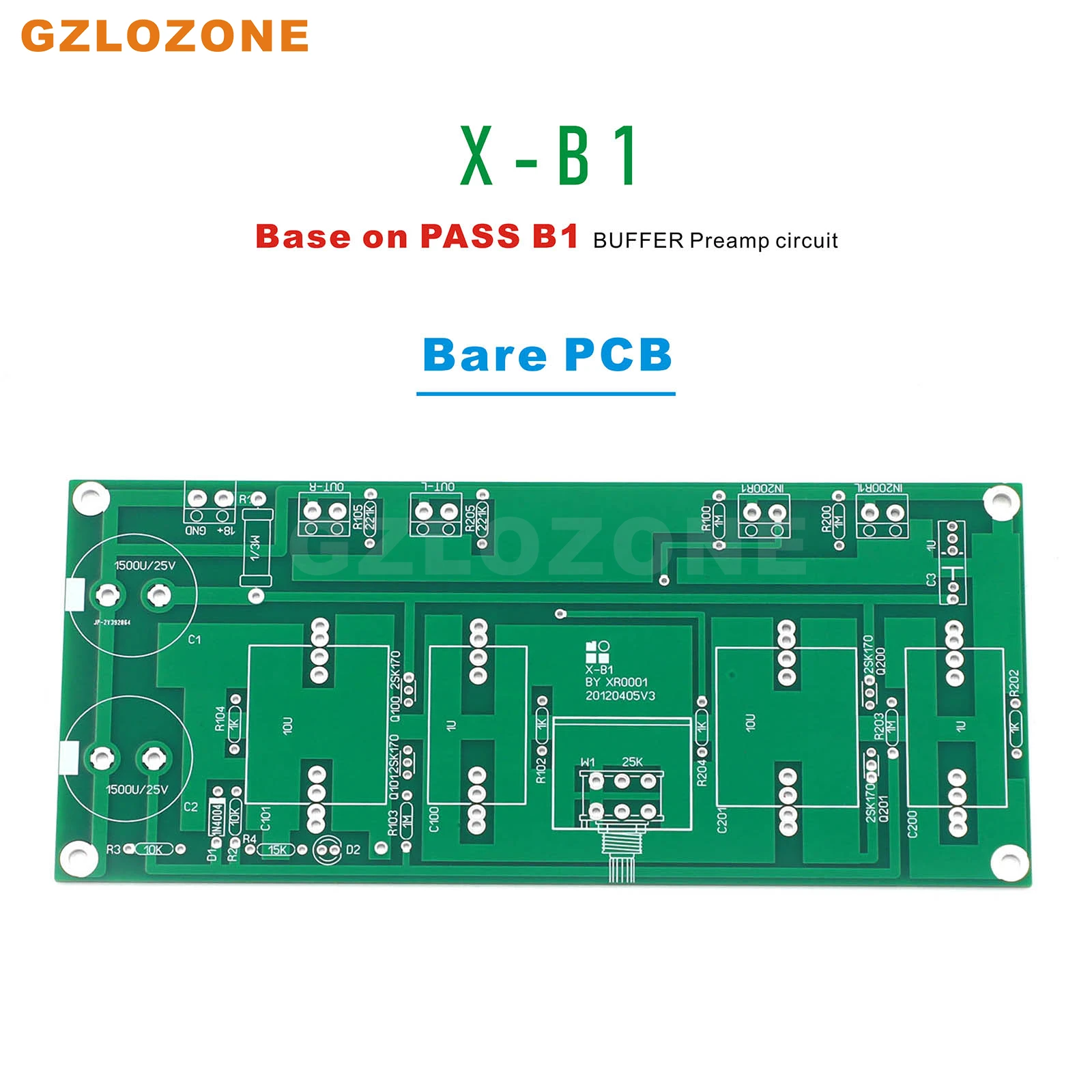 

PASS X-B1 BY XR0001 Buffered Preamplifier Bare PCB Base On PASS B1 BUFFER Preamp Circuit