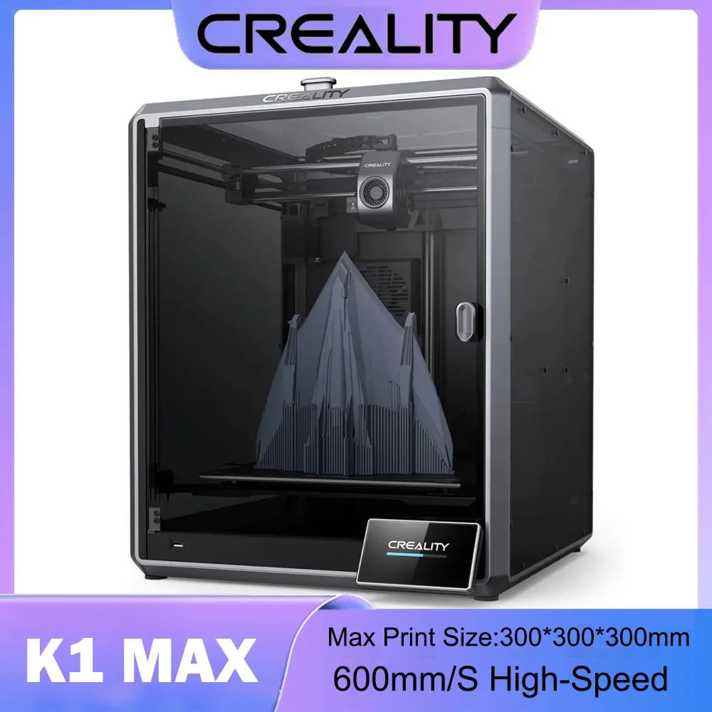 

CREALITY K1 MAX Speedy 3D Printer 600mm/S High-Speed Printing AI LIDAR AI CAMEAR Auto Leveling Dual-Gear Fan Direct Extruder