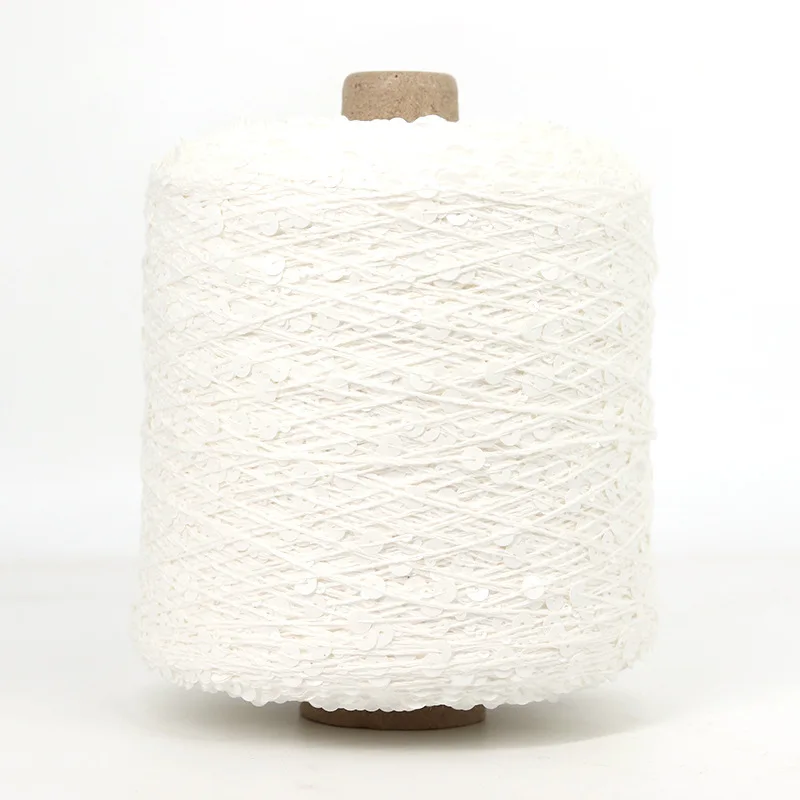 50G/Ball Cotton Sequins Yarn 6mm+3mm Sequins Hand Knitting Yarn Thread Luxury Glitter Soft Rope DIY Material 5