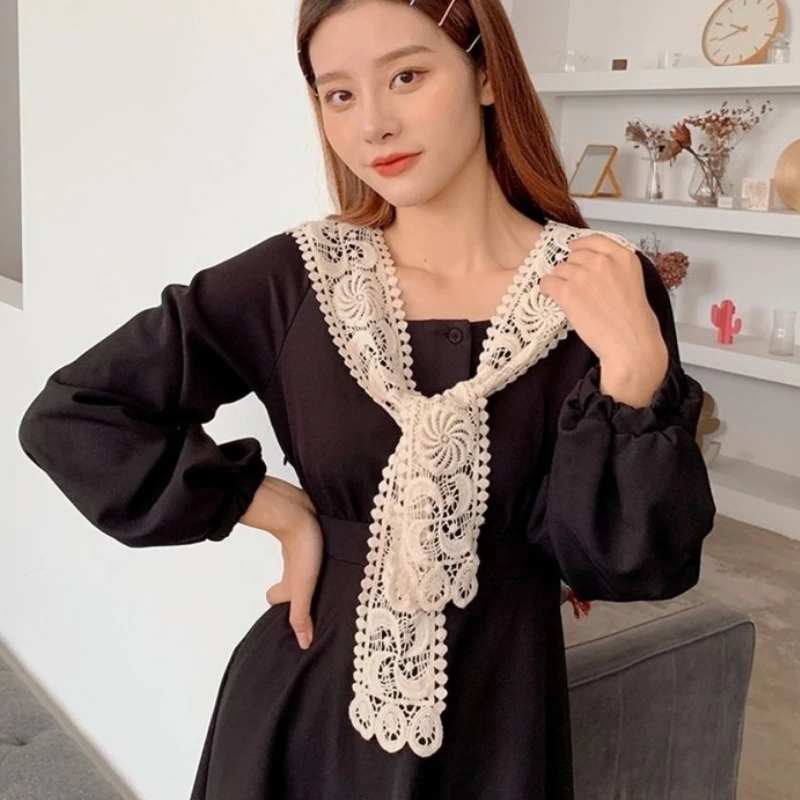 Lace Pearl Fake Collars Shawl O-Neck Doll False Collar Hollow Crochet Lace  Detachable Collar DIY Sweet Neckline Lace Collar - AliExpress